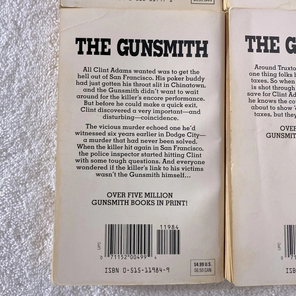 Vintage The Gunsmith All Action Western Romance Novel x4 - Picture 10 of 14